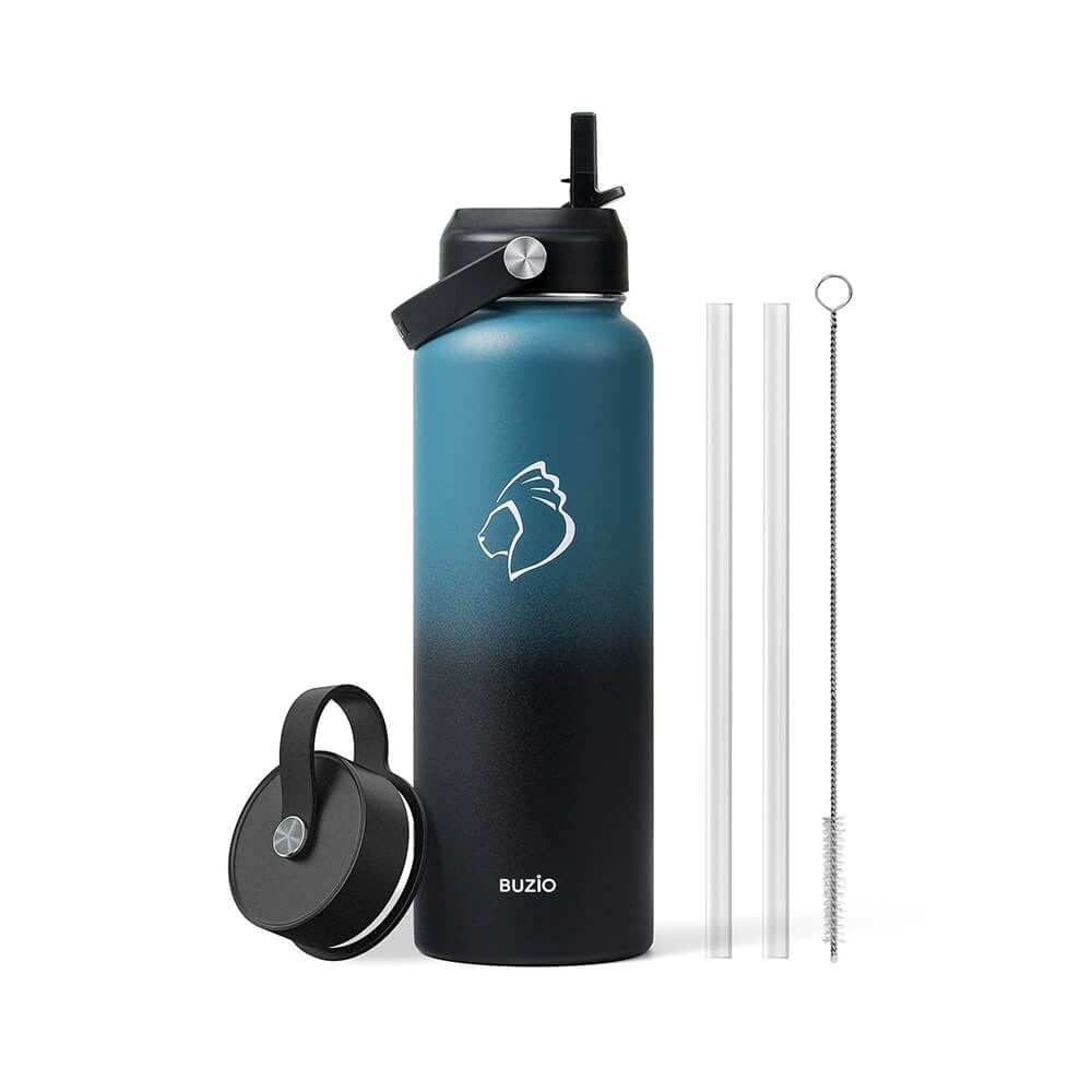 BUZIO Wide Mouth Straw Water Bottle