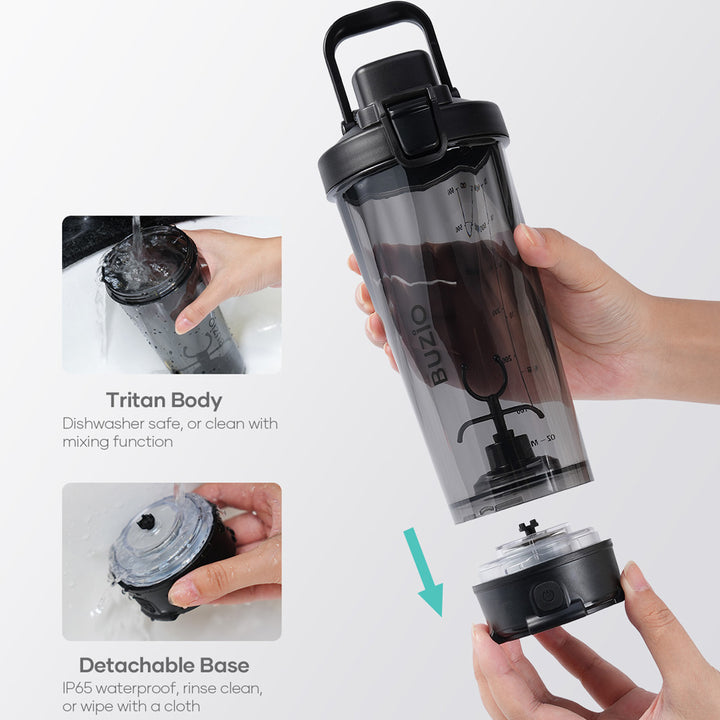 BLACKUBE Electric Protein Shaker Bottles - 24 oz Rechargeable